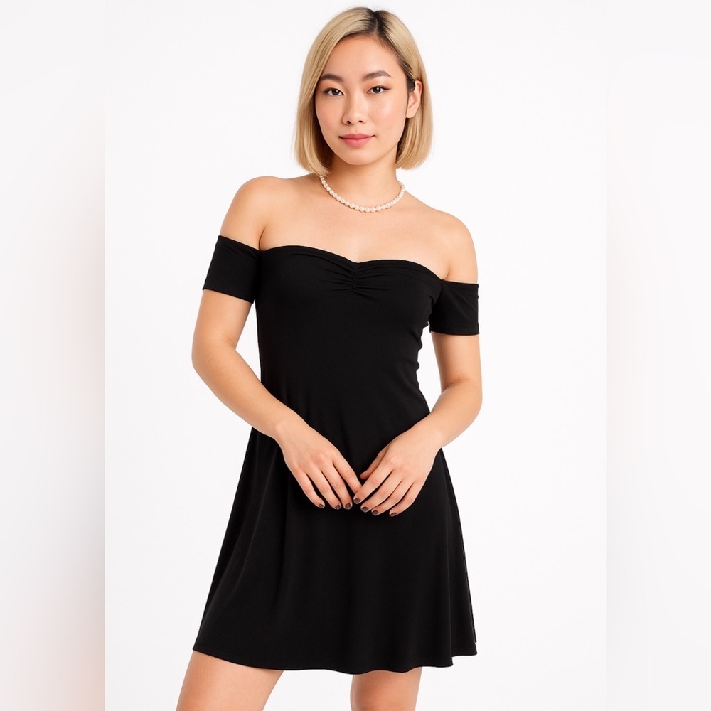 NWT‎ Black Off Shoulder Revenge Dress by Monki